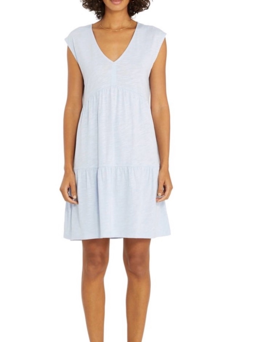 Social Standard Sanctuary Blue Dress Womens  Knee Length Lightweight V-Neck NWT